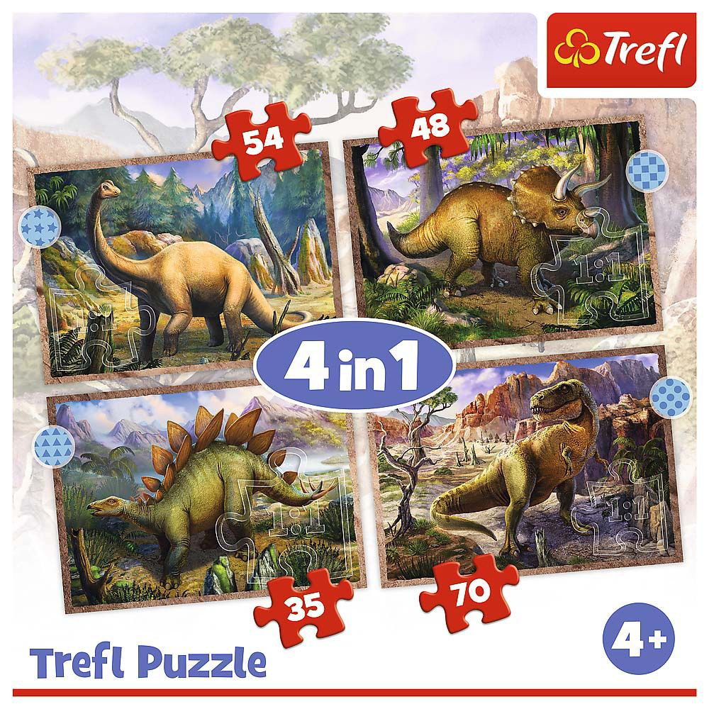 Trefl Preschool 4 in 1 Puzzle - Interesting Dinosaurs - Walmart.com