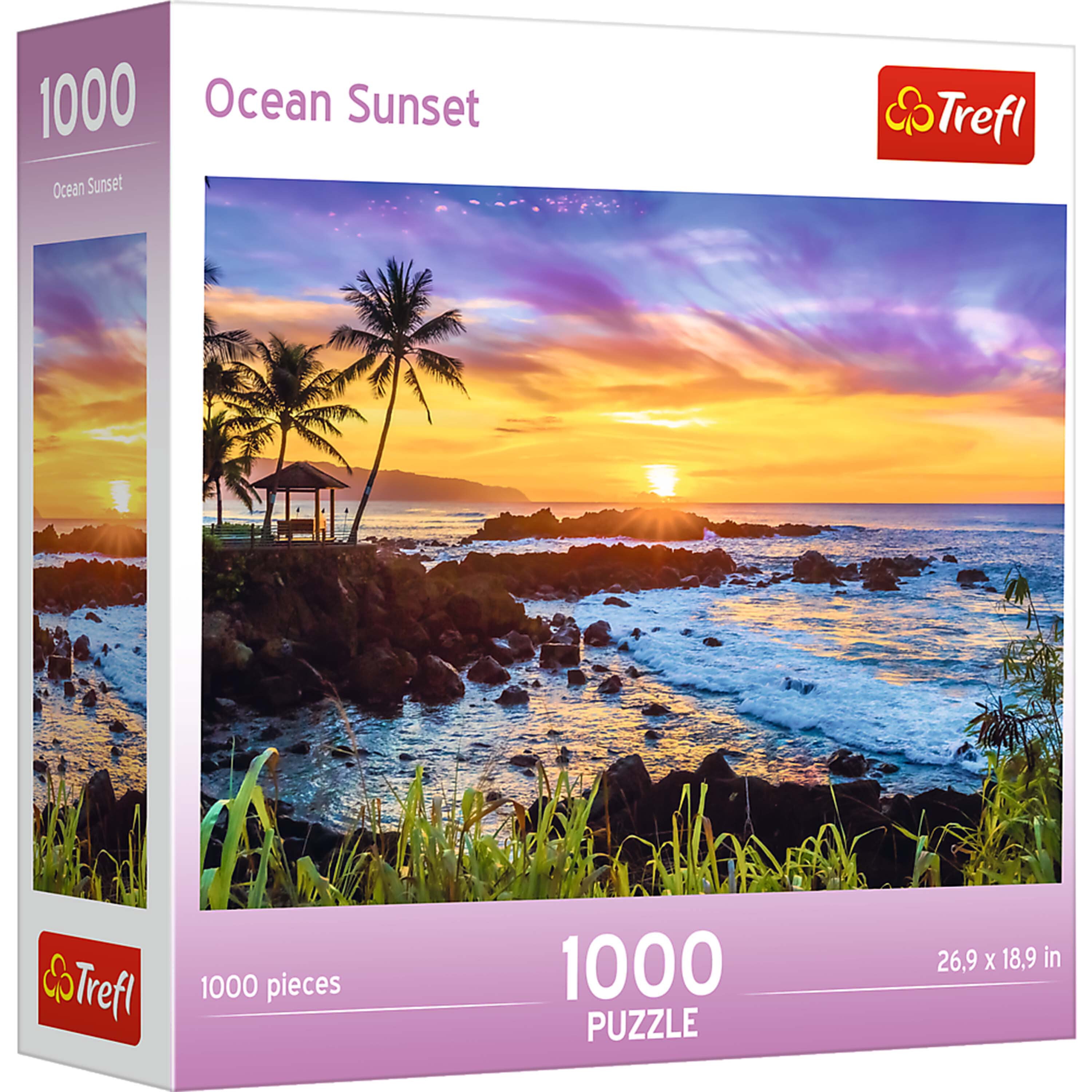 Trefl Puzzle, Red 1000 Piece Ocean Sunset Scenic Jigsaw Puzzle for ...