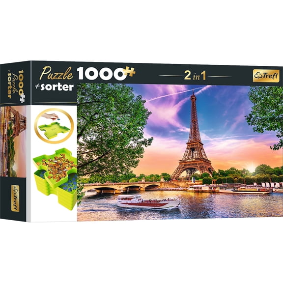 Trefl Red 1000 Piece Puzzle Sorter - Sunset over Paris