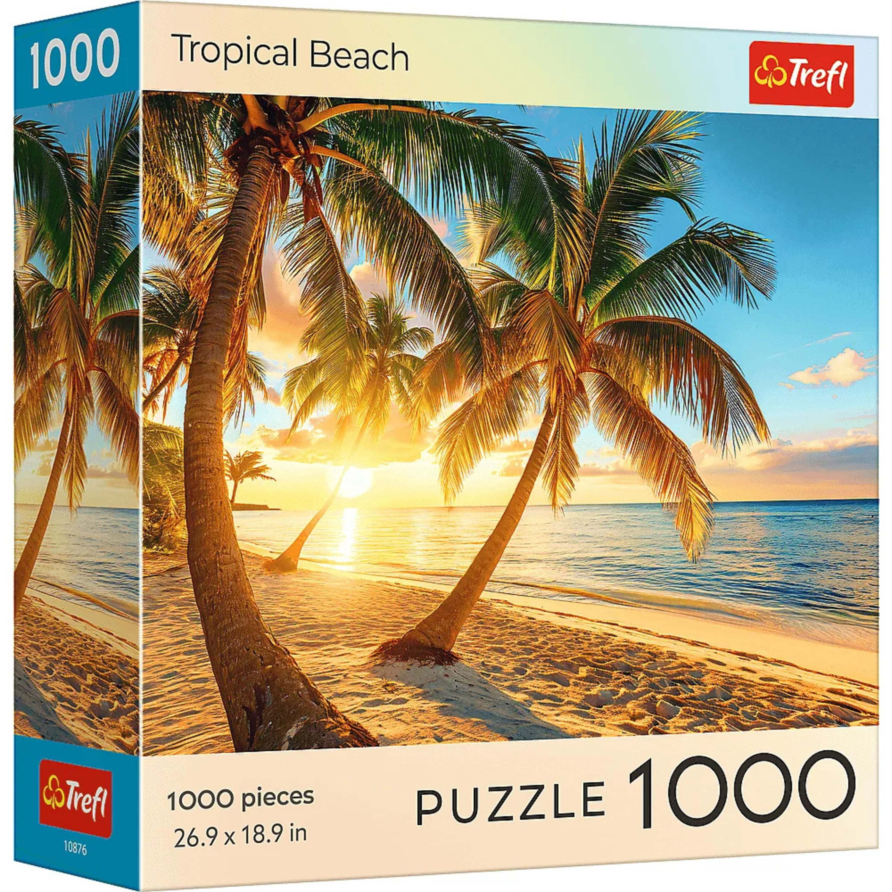 Trefl Red 1000 Piece Puzzle - Sunset Tropical Beach - Walmart.com