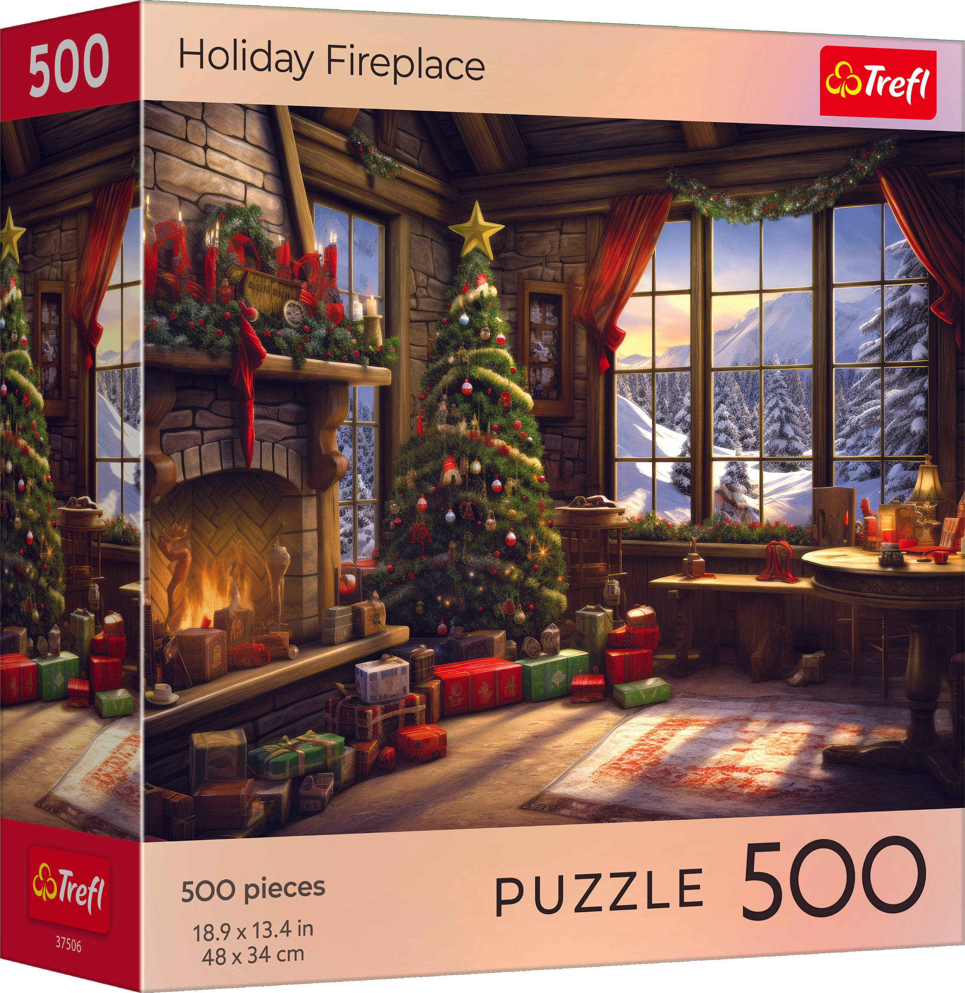 Trefl Red 500 Piece Puzzle - Holiday Fireplace - Walmart.com