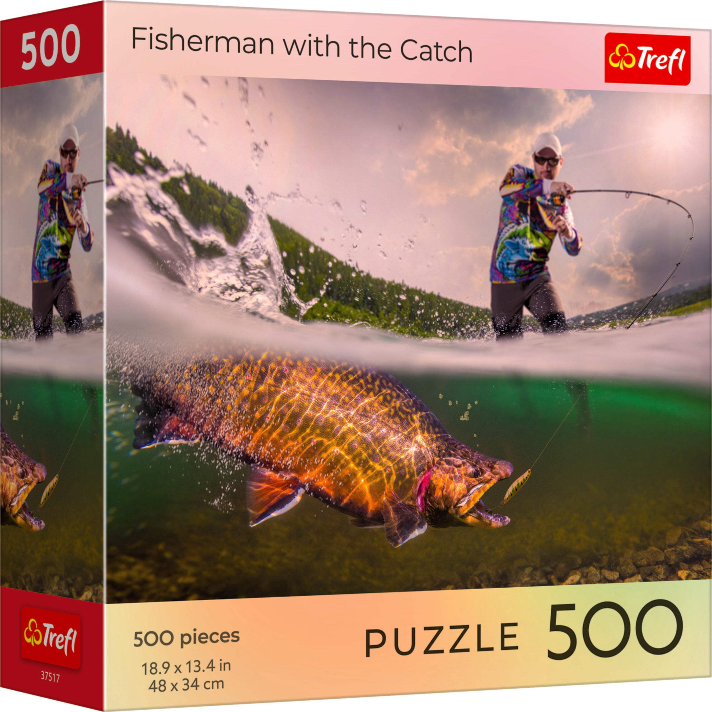 Trefl Red 500 Piece Puzzle - Nature - Fisherman with the Catch ...