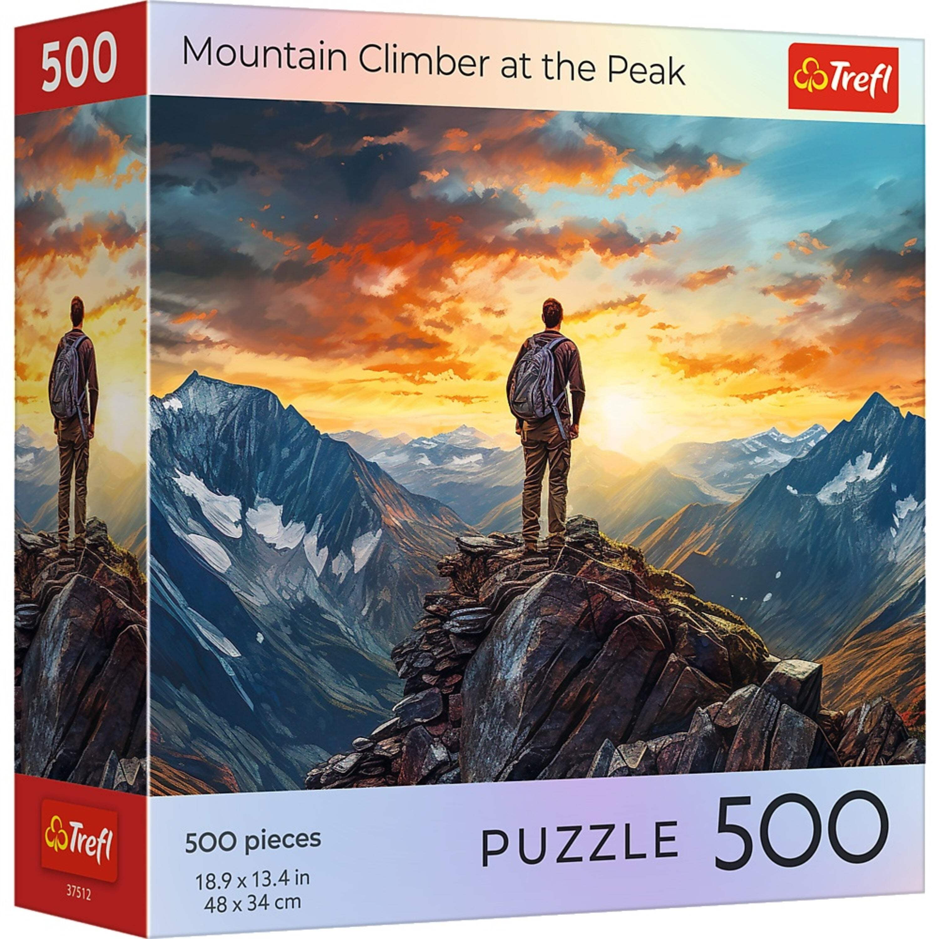 Trefl Red 500 Piece Puzzle - Sports - Mountain Climber at the Peak ...