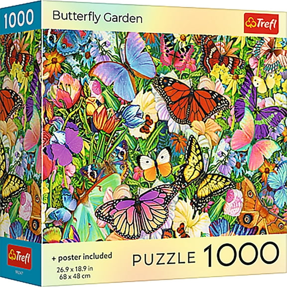 Trefl Red Butterfly Garden 1000 Piece Puzzle