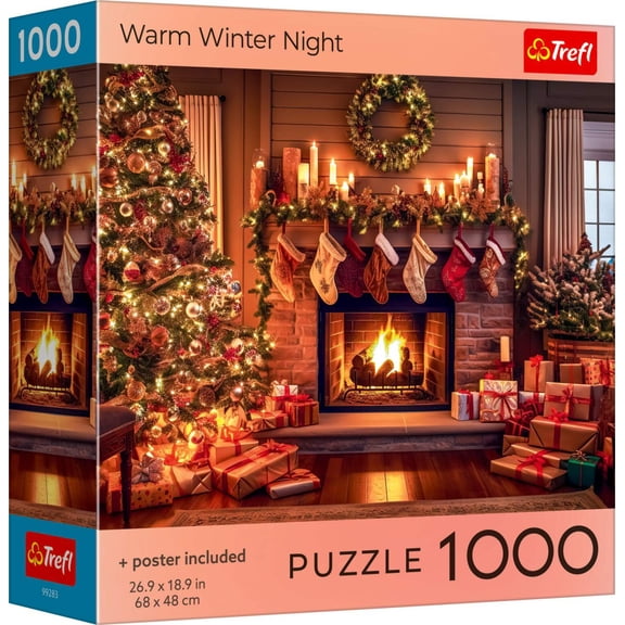 Trefl Red Holiday Greeting A Warm Winter Night 1000 Piece Puzzle