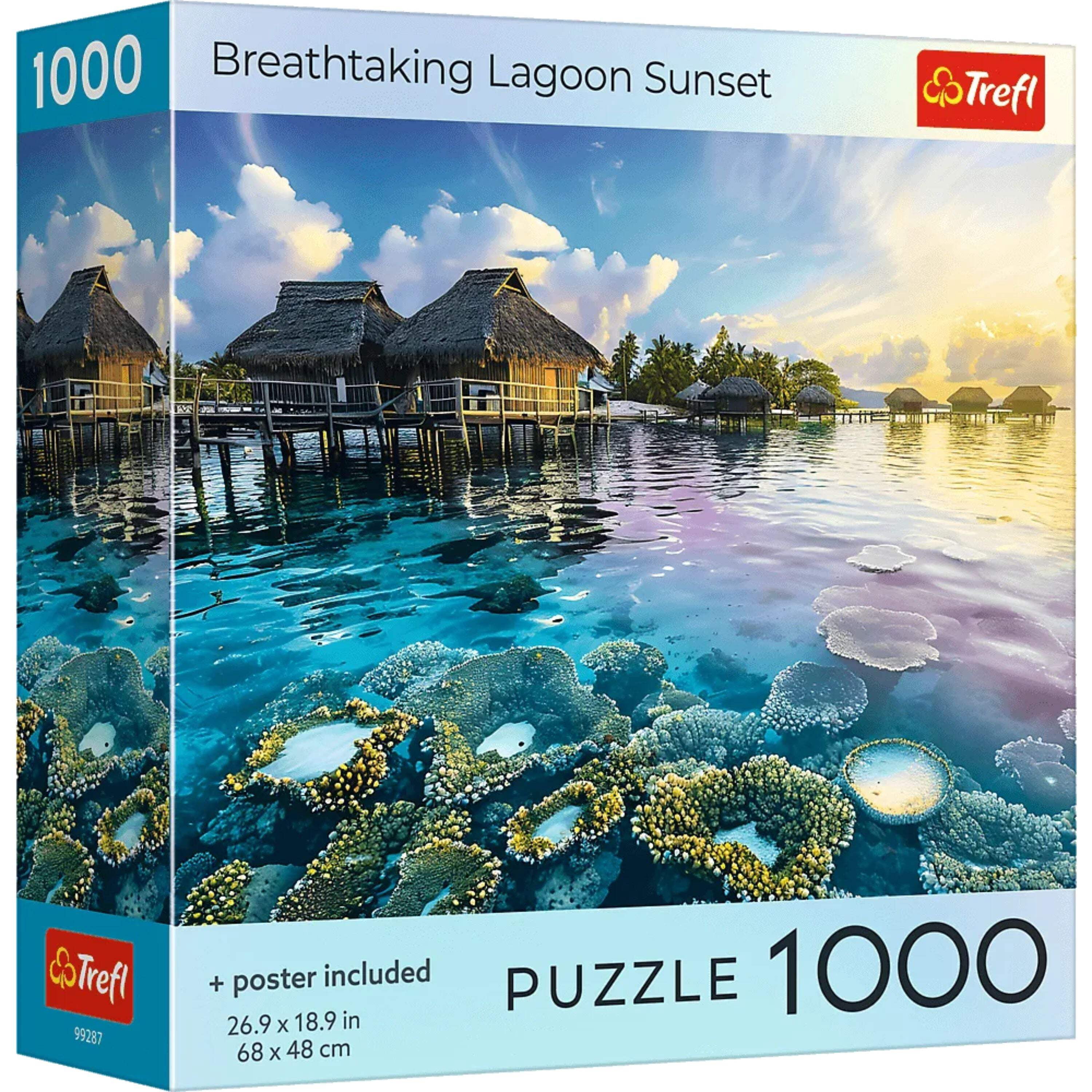 Trefl Red Breathtaking Lagoon Sunset 1000 Piece Puzzle - Walmart.com
