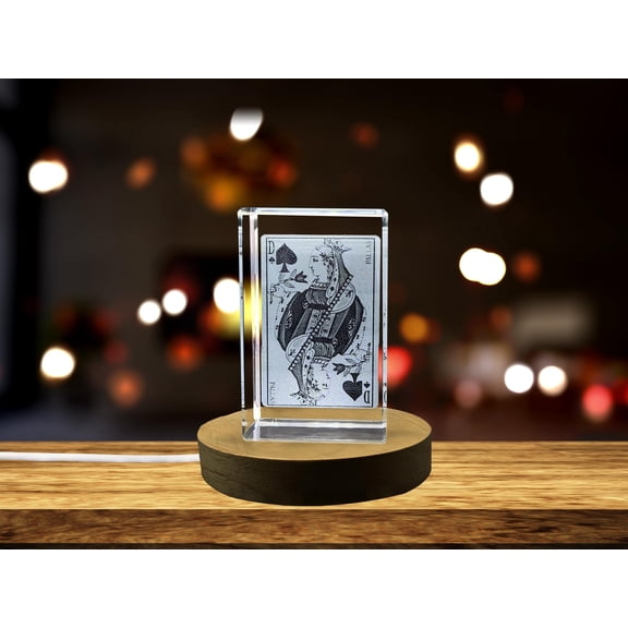 Trefle Lady Game Card - Captivating 3D Engraved Crystal Collectible