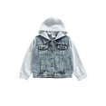 thumbnail image 1 of Tregren Boys Basic Denim Trucker Jackets Children Fall Hoodies Trendy Jeans Coats, 1 of 6