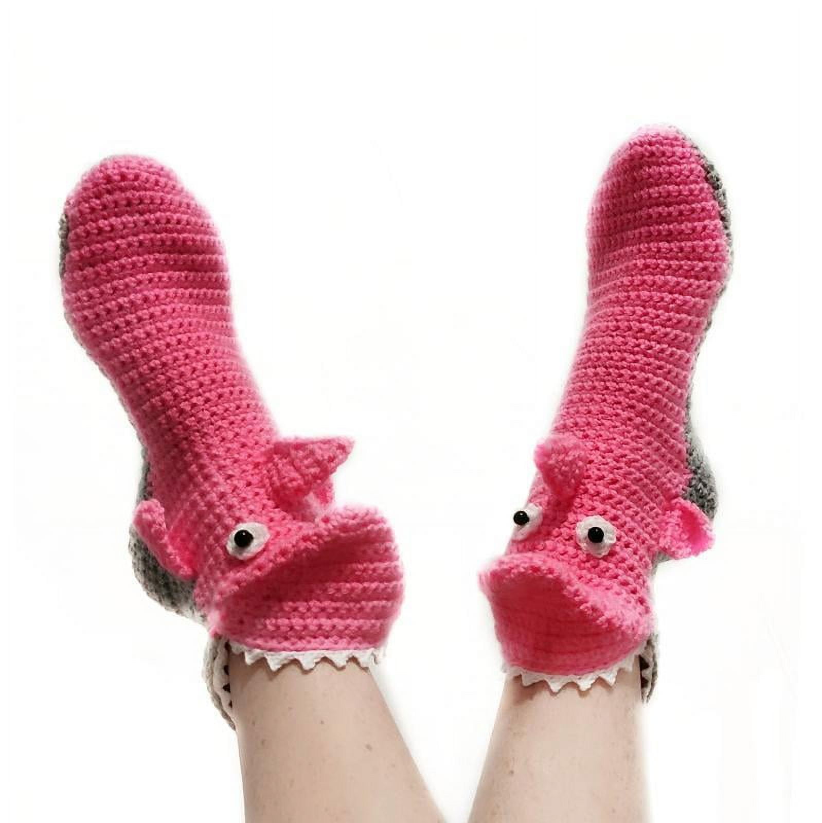Tregren Funny Animal Knit Socks for Women Crocodile Eating Foot Socks