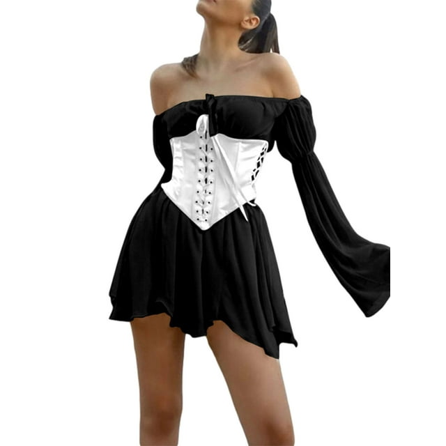 Tregren Lace Corset Belt Waist Corset Top Women Mesh Open Cup Lace Up Bustier Underbust Corset