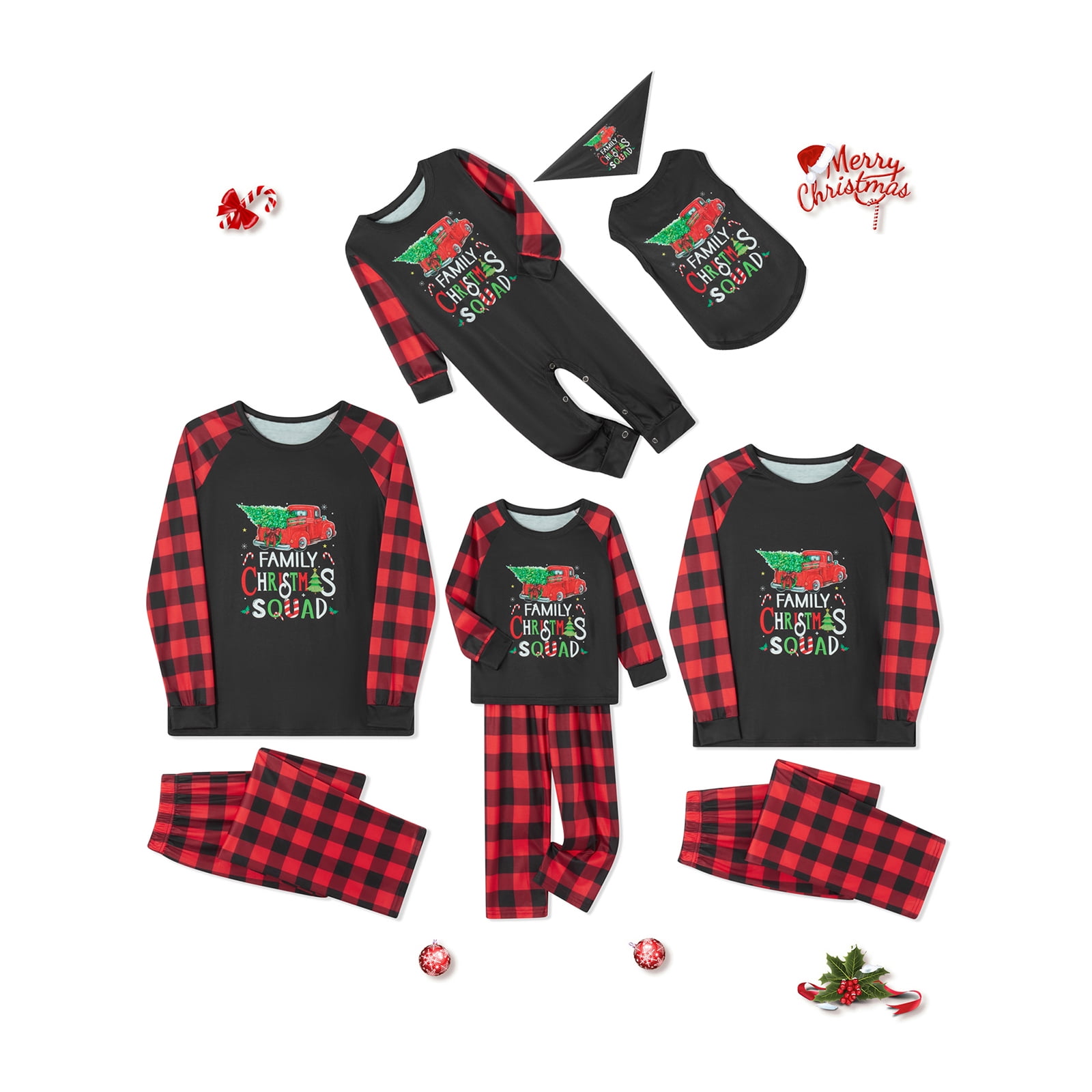 Tregren Matching Family Christmas Pajama Sets Womens Mens Kids Pjs Long ...