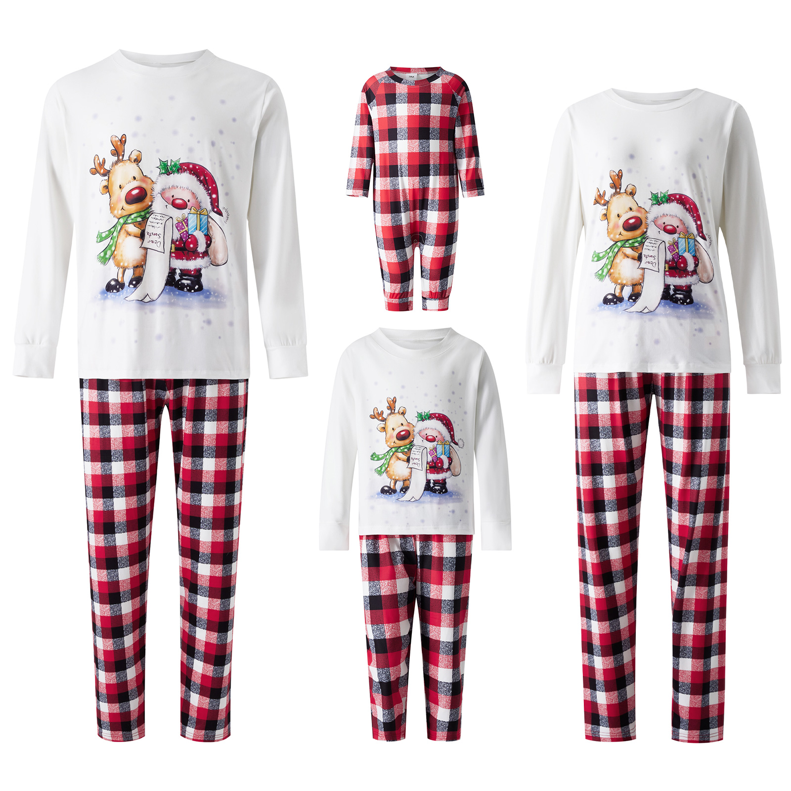 Tregren Plus Size Christmas Pajamas for Family 2023,Funny Plaid Family