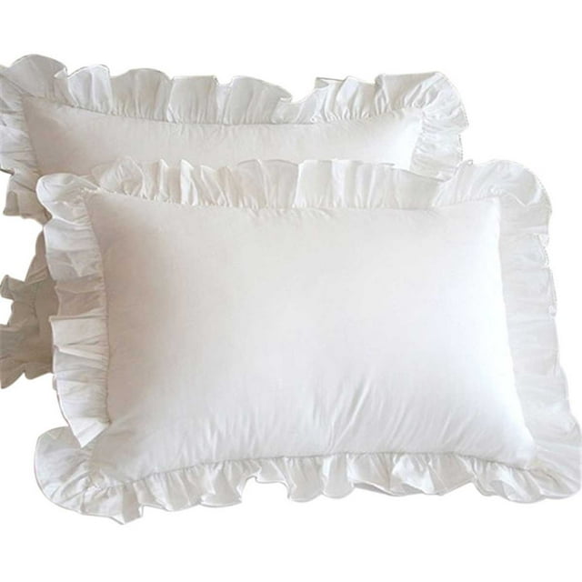 Tregren Ruffled Pillow Shams, Edge Ruffled Pillow Cases Standard Size