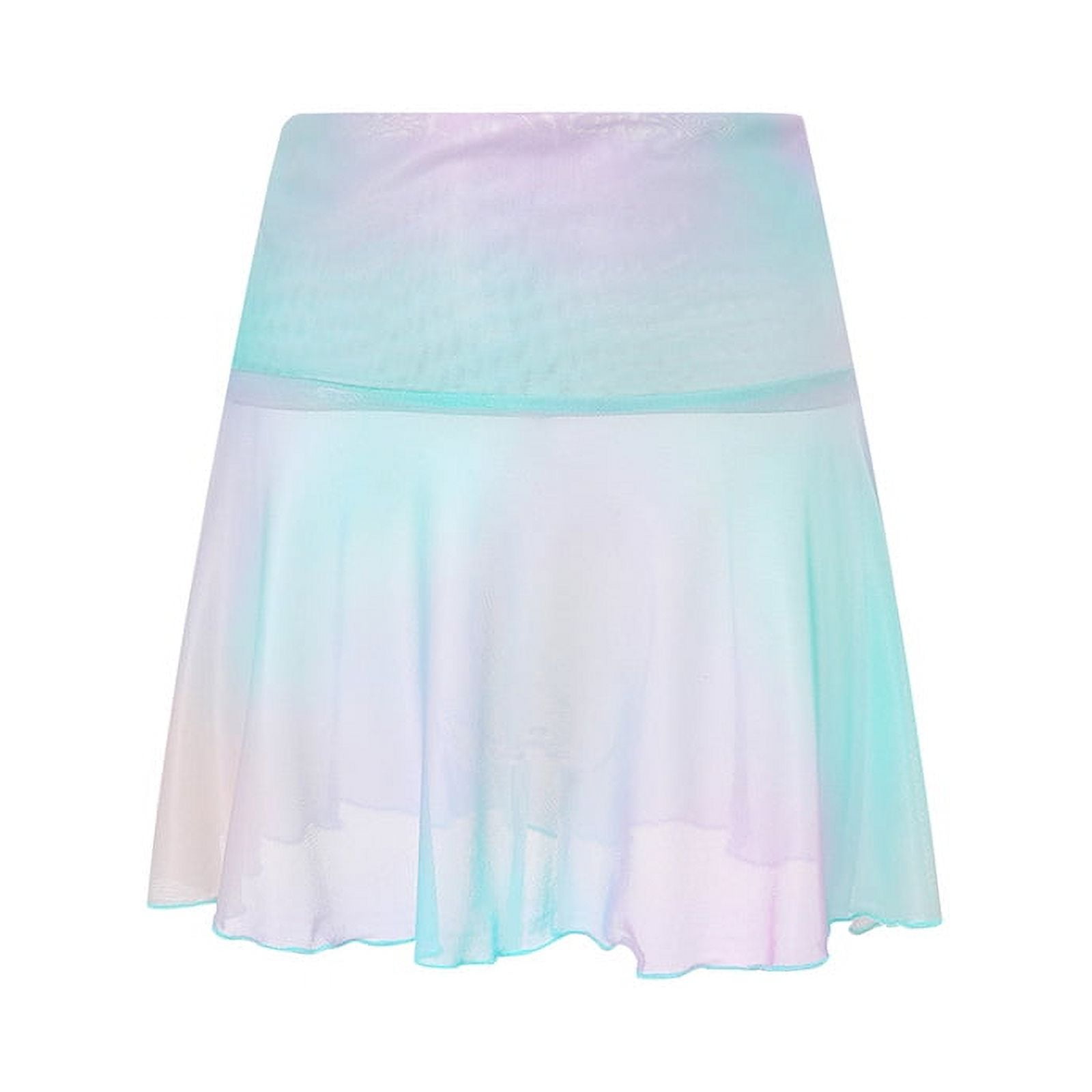 Tregren Women Mesh Mini Skirts High Waist See Through Beach Coverups