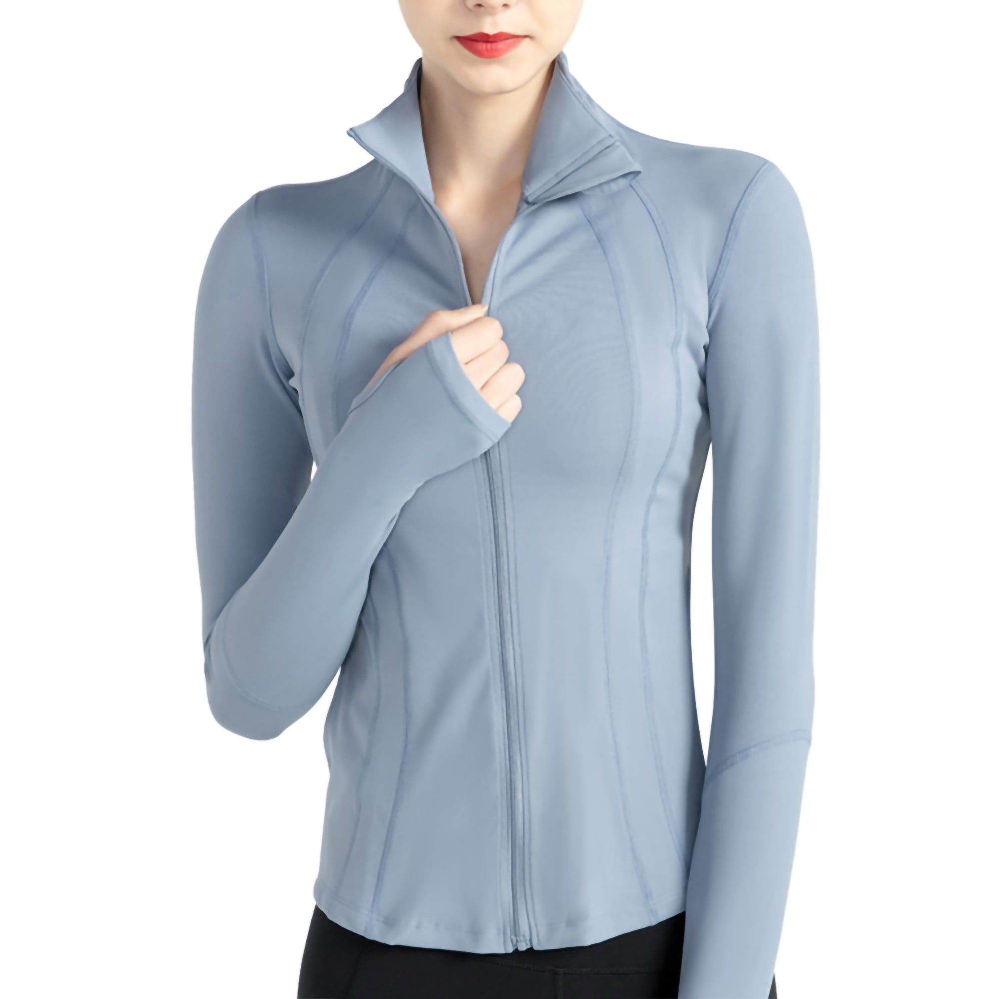 Tregren Women's Sports Jacket Athletic Full Zip Lightweight Workout Slim  Fit Long Sleeve Running Pullover with Thumb Holes - Walmart.com