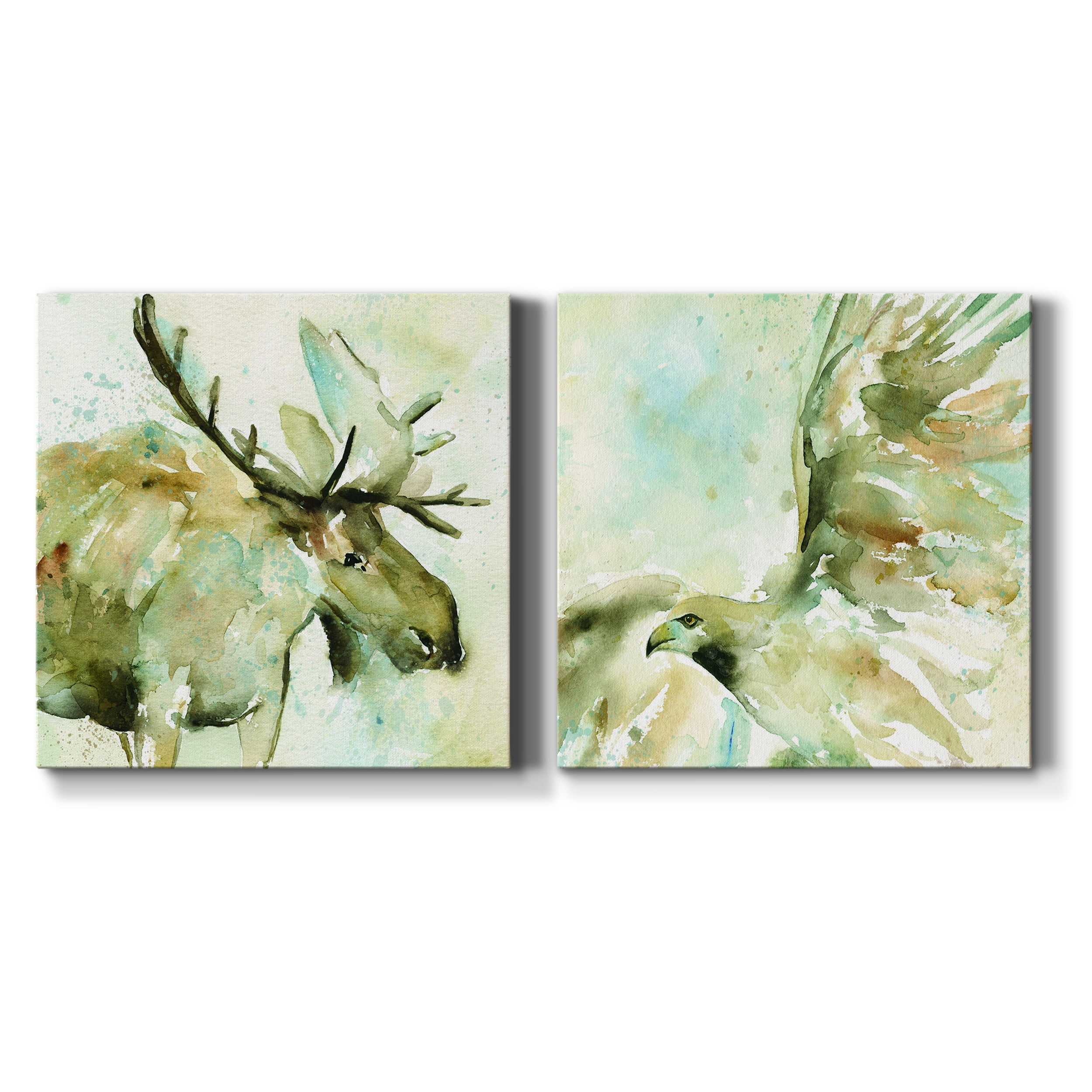 Trek Across the Prairie - Premium Gallery Wrapped Canvas - Ready to Hang Set of 2 - 10 x 10 Each