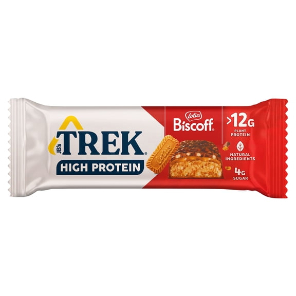 Trek High Protein Lotus Biscoff 44g, Imported from Britain