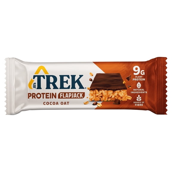 Trek Protein Flapjack Cocoa Oat 50g, Imported from Britain