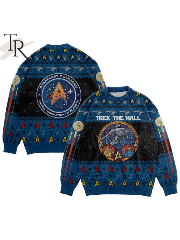 Trek The Hall Starfleet Command United Federation Of Planets Ugly Christmas Sweater