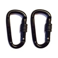 thumbnail image 1 of TrekProof Heavy Duty Steel Alloy 18KN Carabiner Clip Set, Black, 2 Pack, 1 of 2