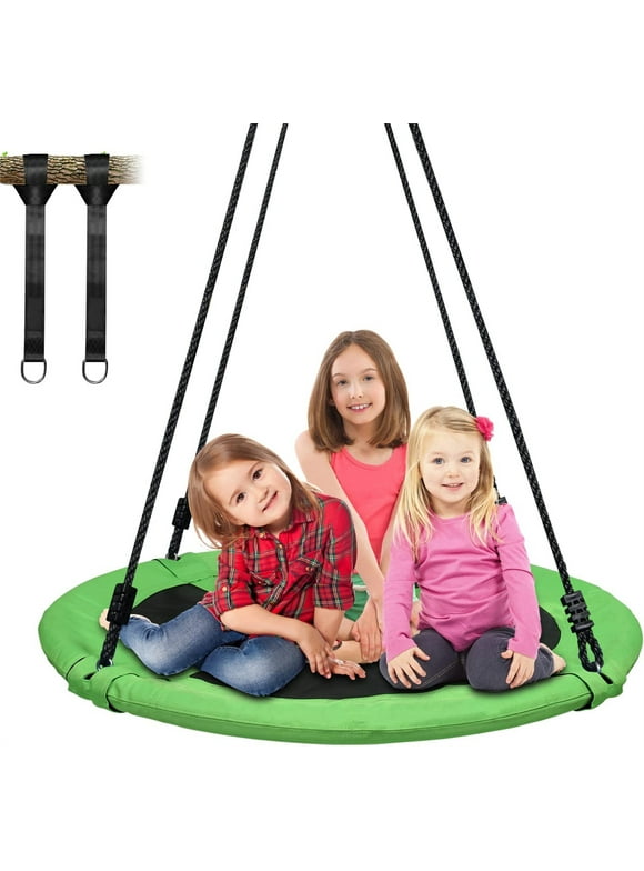 Trekassy 700lb 40 Inch Saucer Tree Swing for Kids Adults 900D Oxford Waterproof with 2pcs Tree Hanging Straps, Steel Frame and Adjustable Ropes