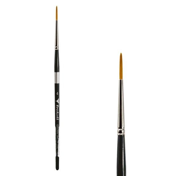 Trekell Golden Taklon #4 Liner Brush - Short Handle
