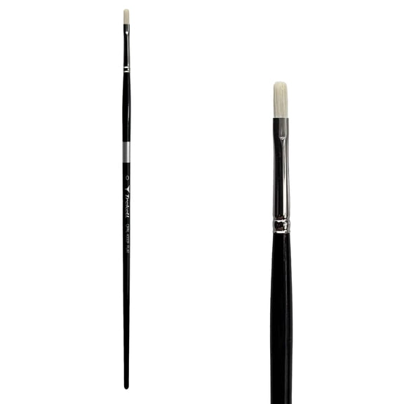 Trekell Opal #0 Flat Brush - Long Handle