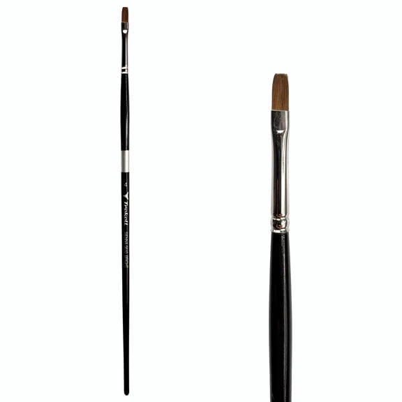 Trekell Sienna Synthetic Red Sable Long Handle Artist Brush - Size #4 Bright