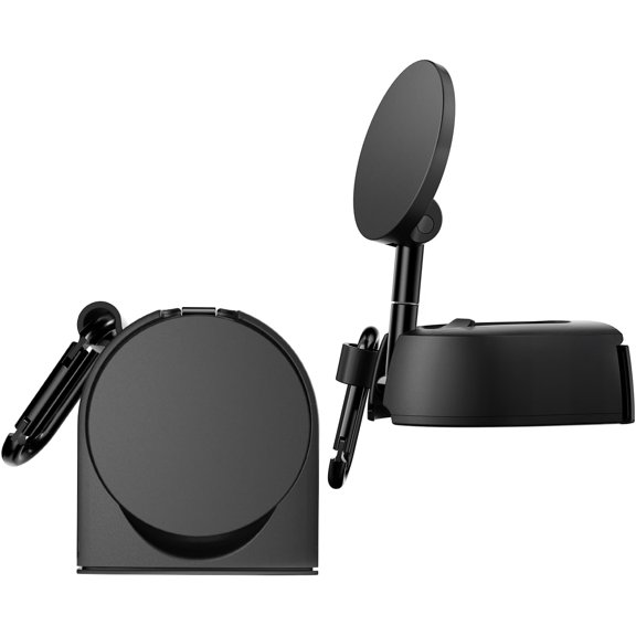 Treker Travel Essentials Magnetic Phone Holder with 360 Rotation Swivel Head and Ring Adapter for Universal Compatibility , Qi2, iPhone, Android Smartphones