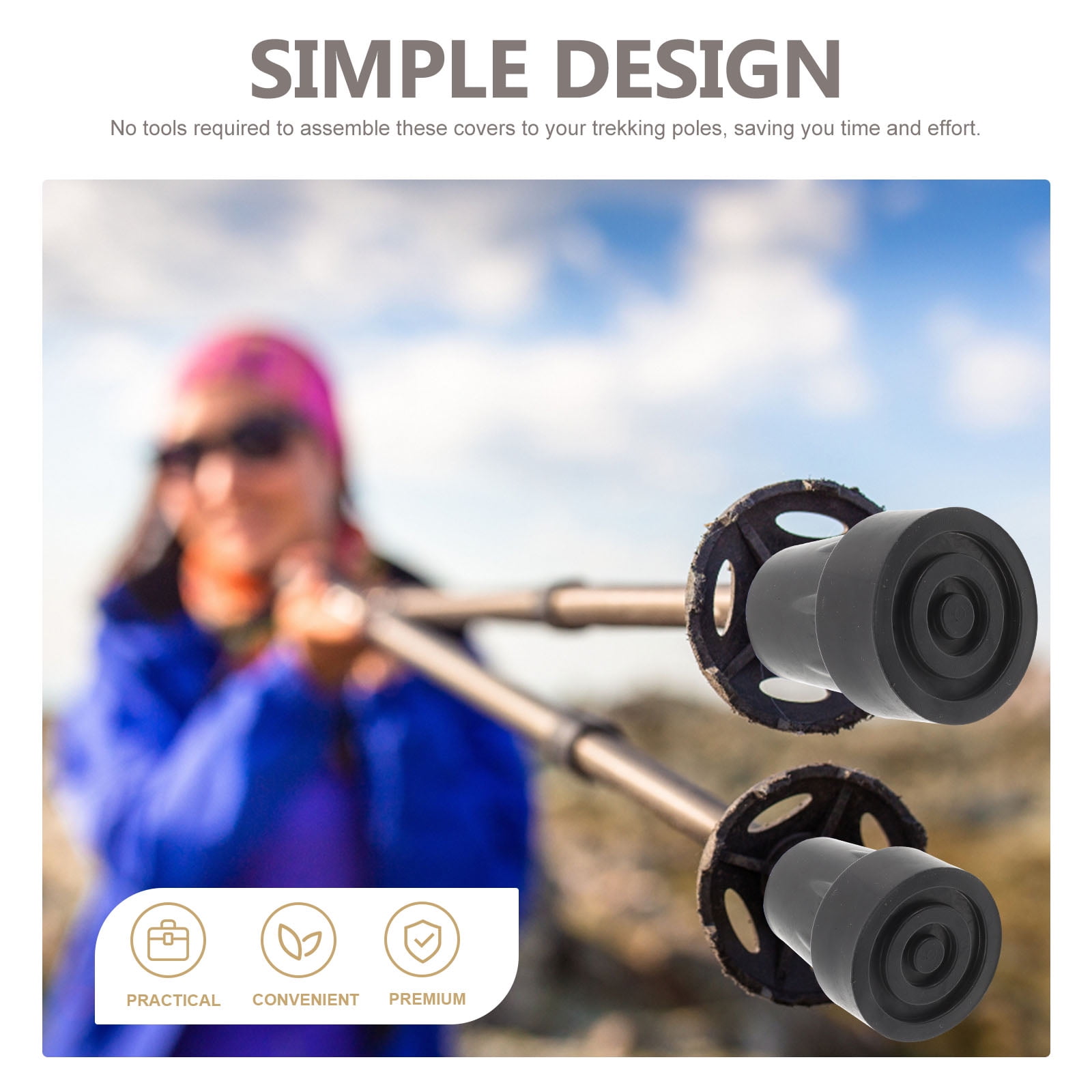 Trekking Pole Tip Replacement Foot Protectors Walking Stick Trekking