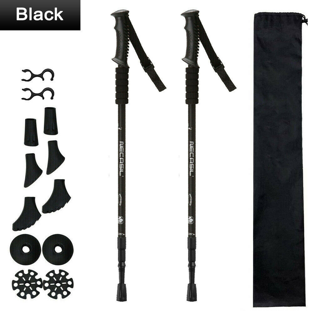 Trekology Cork Handle Trekking Hiking Poles 2pc Collapsible Walking