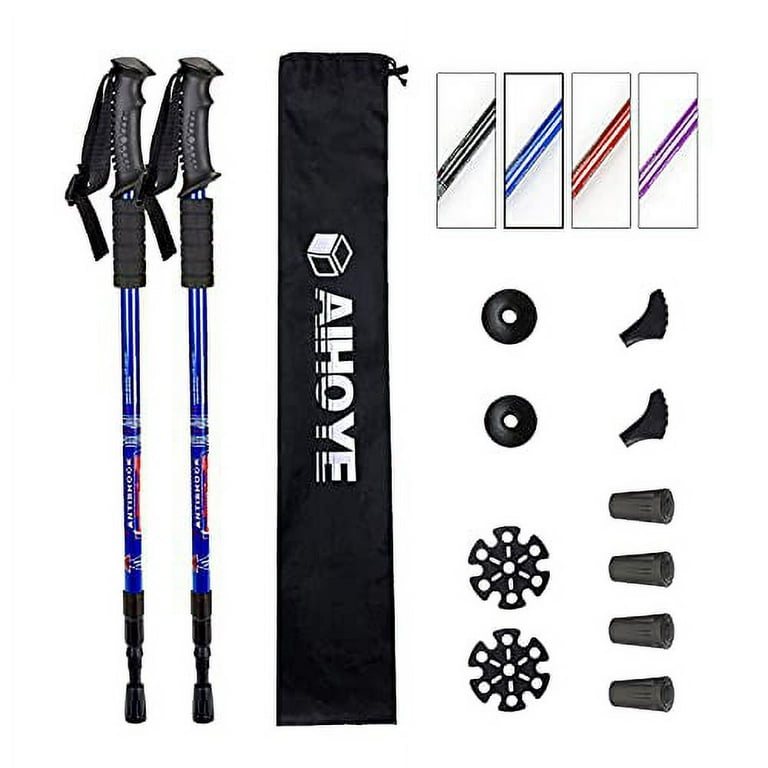 Trekking Poles Shock Absorbing Adjustable Hiking or Walking Sticks