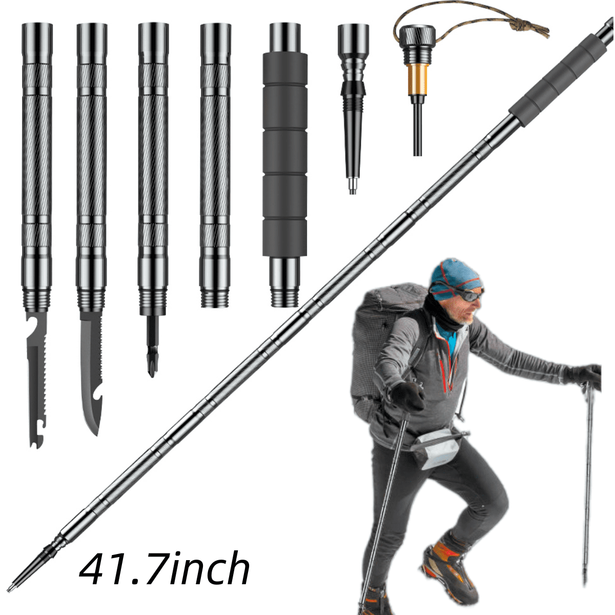 DFITO Foldable Camping Trail Telescoping Hiking Poles, Lightweight