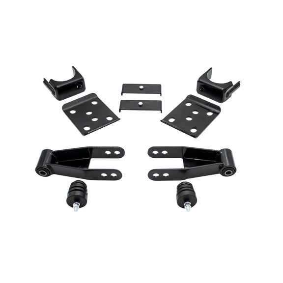 Trekline: 8" - 9" Rear Drop ( Axle Flip Kit + Drop Shackles) FOR 2007 - 2013 Chevy / GMC Silverado / Sierra 1500 2WD / 4WD