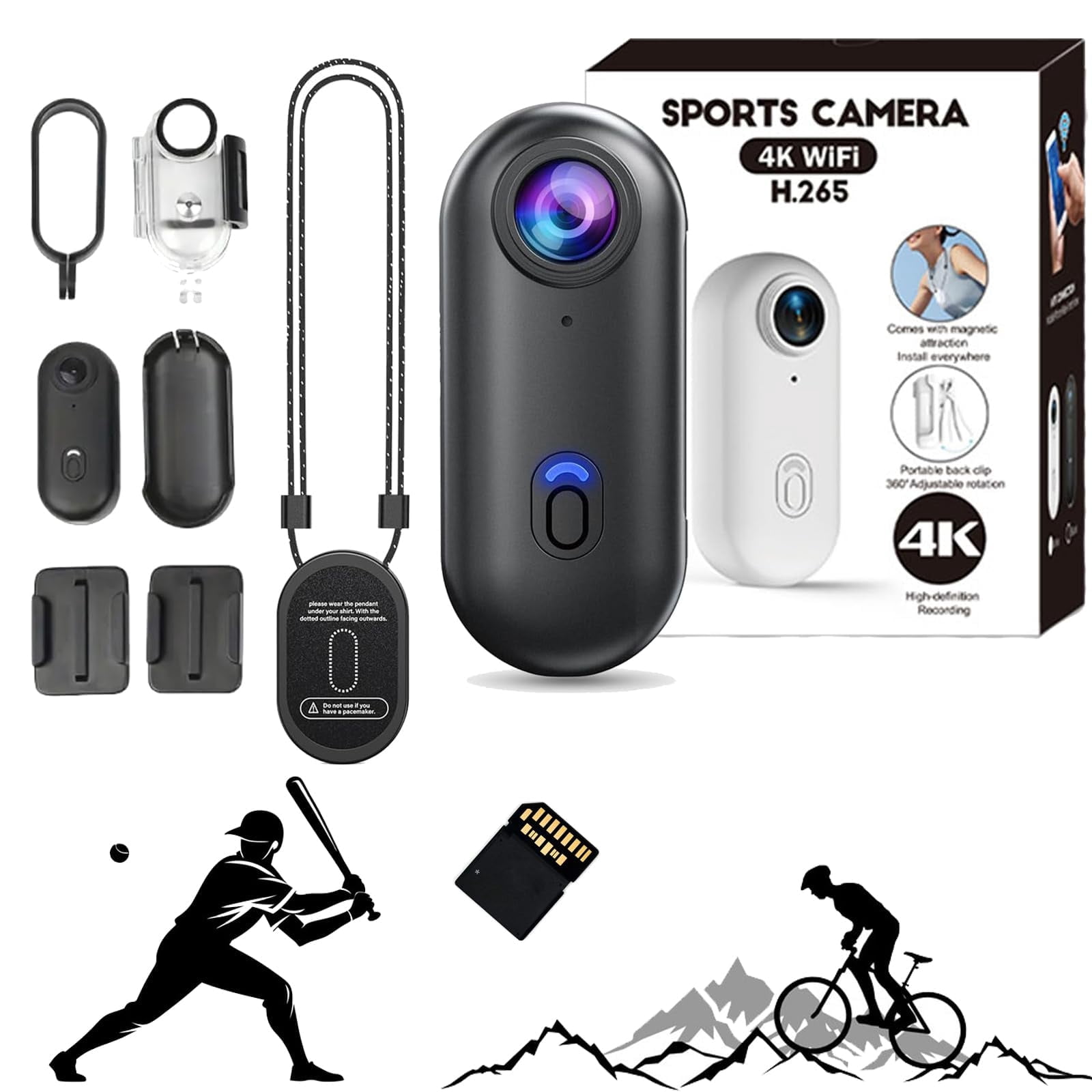 Treklon POV Camera, POV Camera for Baseball, 4k Mini Thumb Action ...
