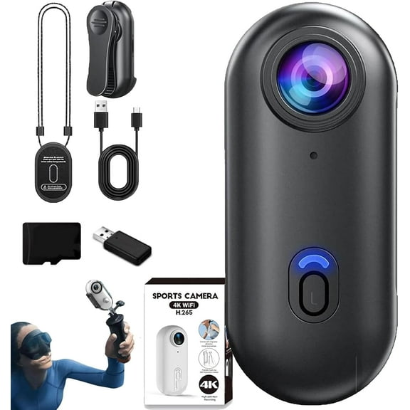 Treklon POV Camera, Treklon 4k Thumb Action Cameras, Bodycam HD 1080p/4k Pocket Action Cam,170° Wide Angle, Recording Wearable for Cycling, Diving, Ski
