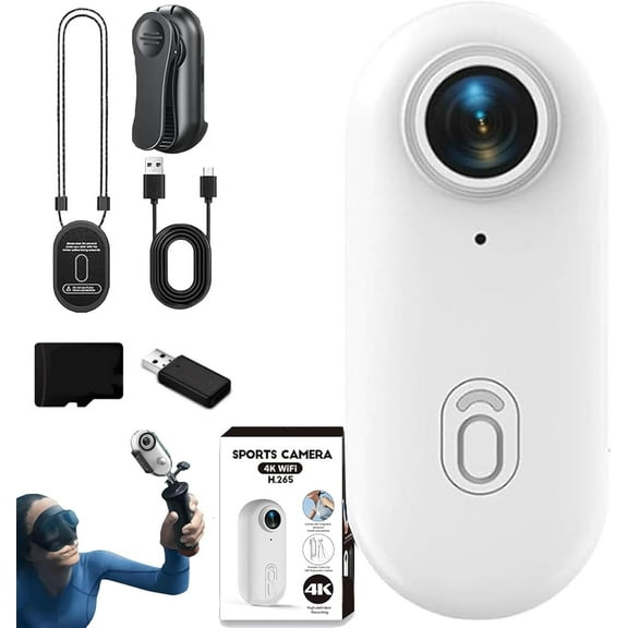 Treklon POV Camera, Treklon 4k Thumb Action Cameras, Bodycam HD 1080p/4k Pocket Action Cam,170° Wide Angle, Recording Wearable for Cycling, Diving, Ski