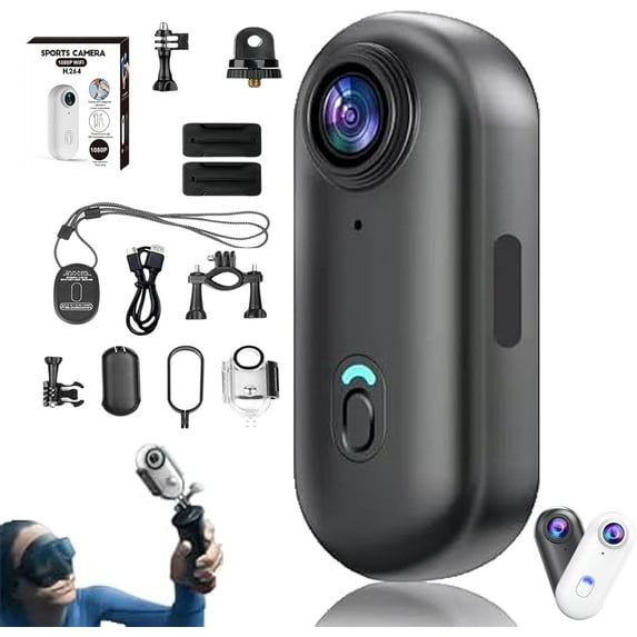 Treklon POV Camera, Treklon Body Camera, HD 1080p/4k Pocket Action Cam,with Ip68 Waterproof Wearable Action Cameras, 170° Wide Angle, for Travel, Pet Walking & Outdoor Sports (1080P Black-B,256G)