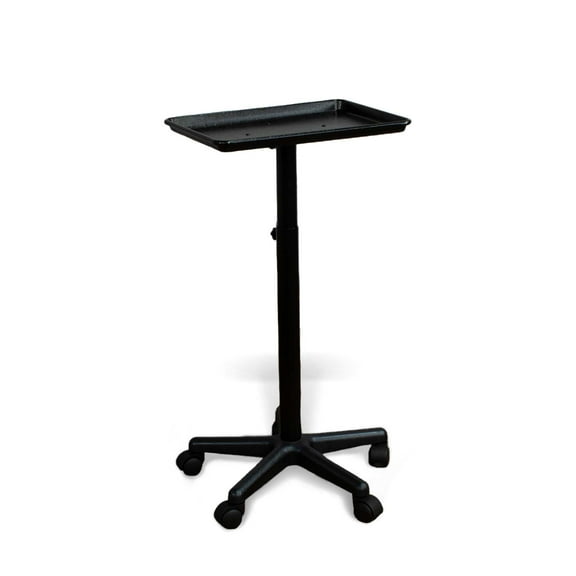 Trelavi Service Tray Rolling Adjustable Multi-Use for Hair Coloring, Tinting, Styling, Salon Service Tray Tattoo Facial Spa Organizing Tray, Black