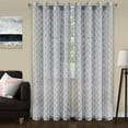 thumbnail image 1 of Trellis 2 Panels Sheer Curtains (52X108), Grey, 1 of 4
