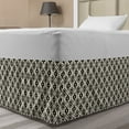 thumbnail image 1 of Trellis Bed Skirt, Abstract Floral Details Polka Dots and Strokes Antique Vintage, Elastic Bedskirt Dust Ruffle Wrap Around for Bedding Decor, 4 Sizes, Eggshell Charcoal Grey, by Ambesonne, 1 of 2