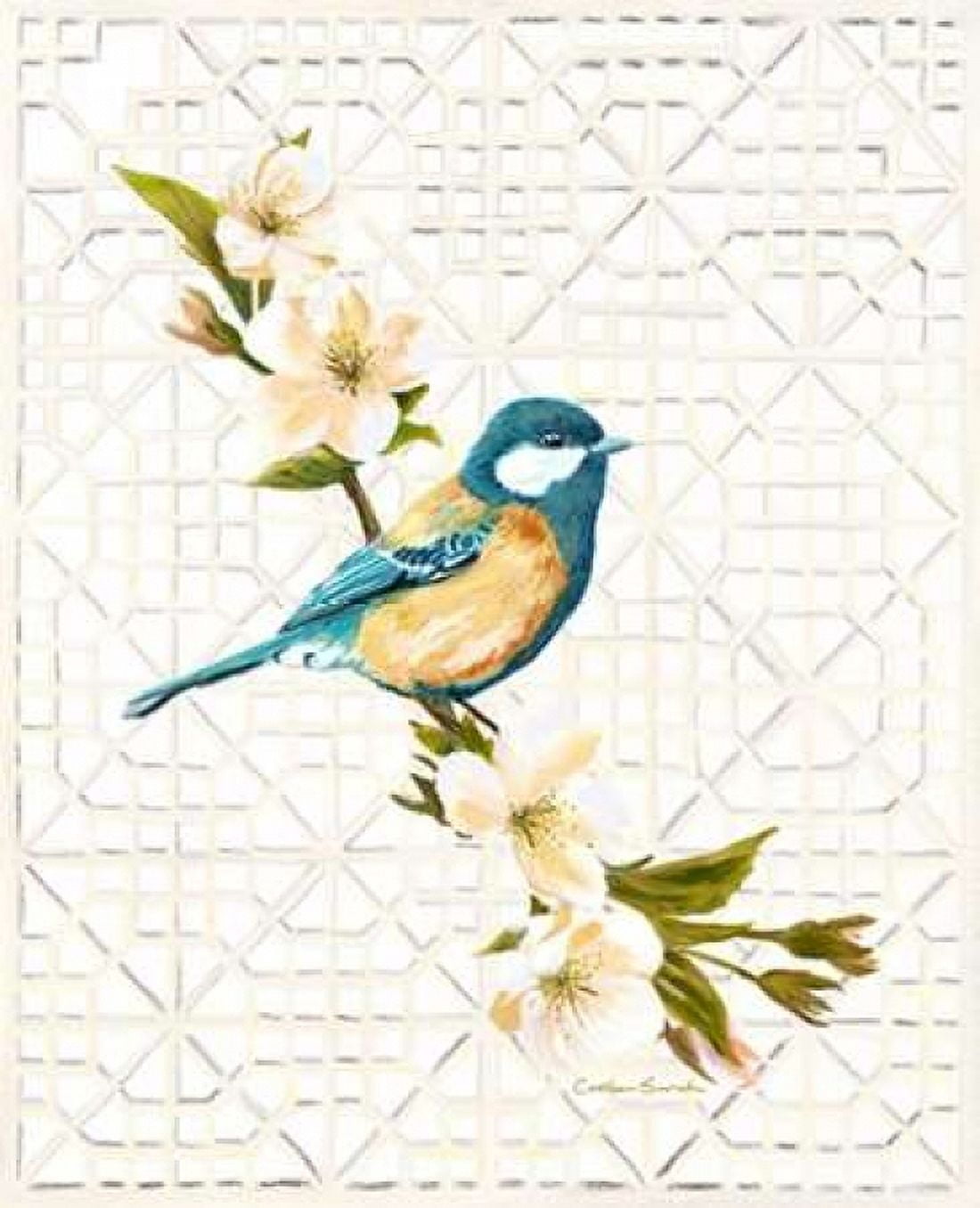 Trellis Bluebird Canvas Art - Colleen Sarah (20 x 24)