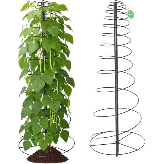 Trellis for Climbing Plants, 45 Metal Spiral Frame Pea Trellis with Center Pole, Adjustable Vine Plant Tower Supports for Outdoor Beans,Cucumbers,Vegetable,Flowers,Pots,Garden Raised Bed,12 Dia