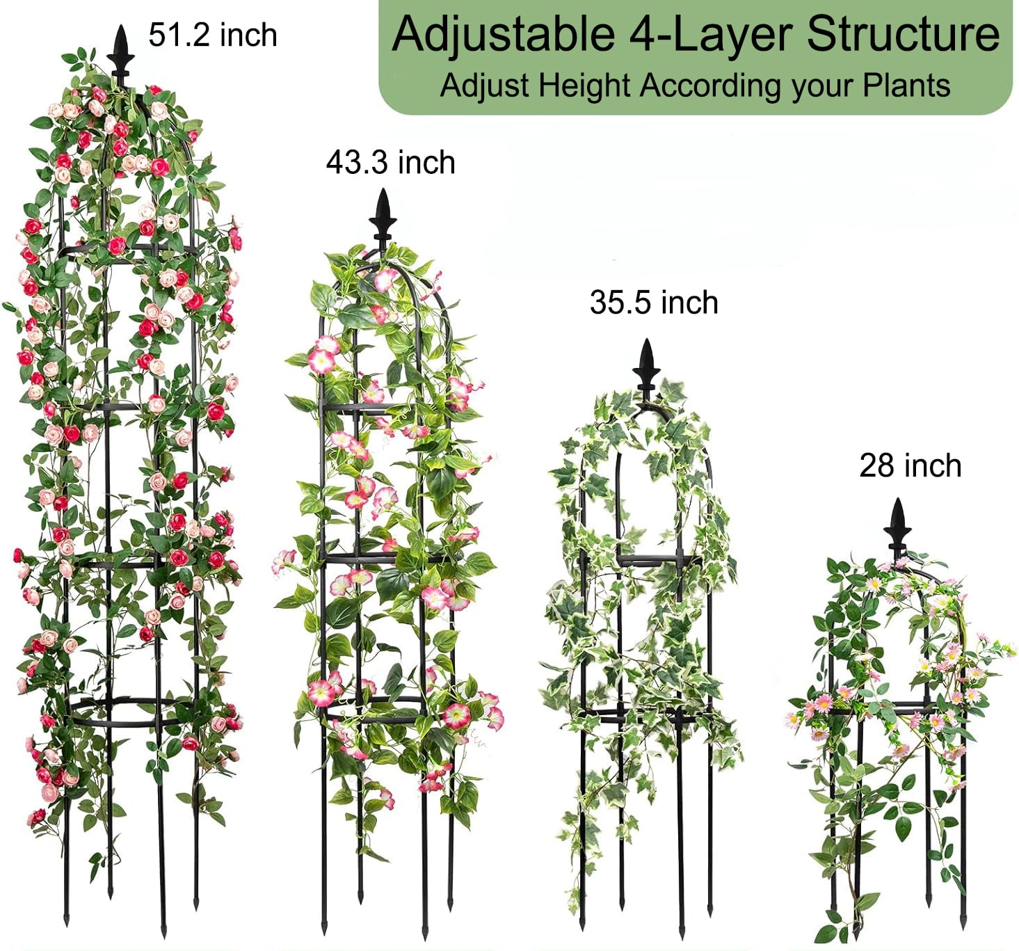 Trellis for Climbing Plants Outdoor,4.3ft Garden Trellises for Plants