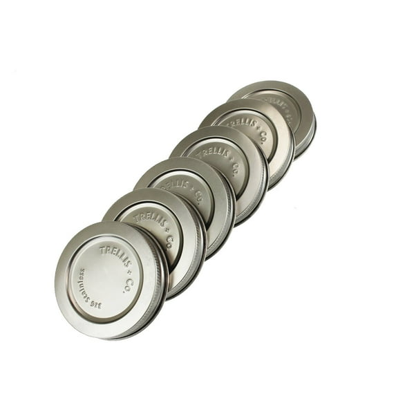 Trellis & Co. Stamped Stainless Steel Wide Mouth Mason Jar Lids