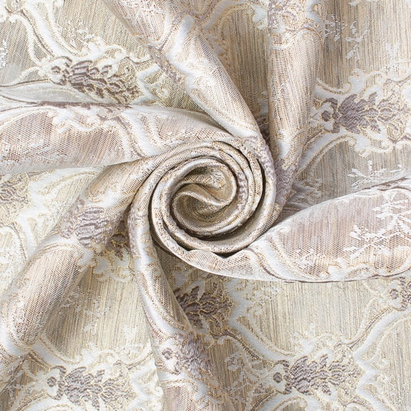 Trellis Geometric Extra Wide Two Tone Metallic 110" Heavyweight Upholstery Jacquard Polyester Fabric By The Yard (Champagne, 1 Yard)