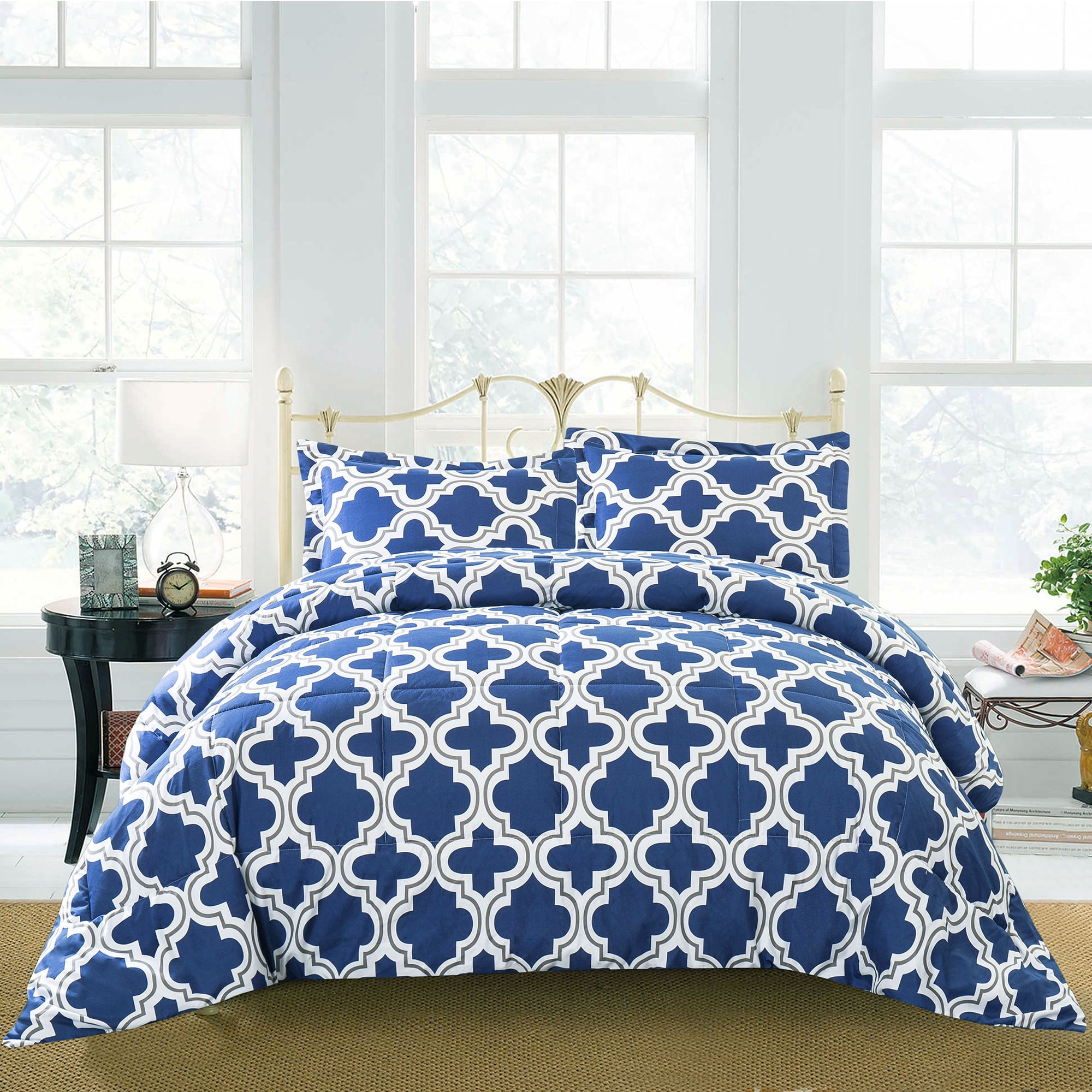 Navy and white twin comforter hot sale
