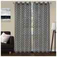 thumbnail image 1 of Trellis Geometric Soft Diffused Light Airy Lightweight Printed Sheer Curtain Set Black / 52"x84", 1 of 1