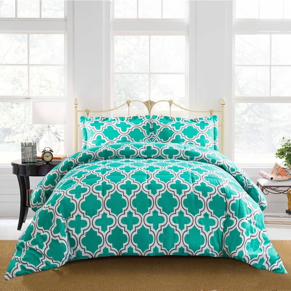 Trellis Geometric Twin/Twin XL Comforter Set, Teal