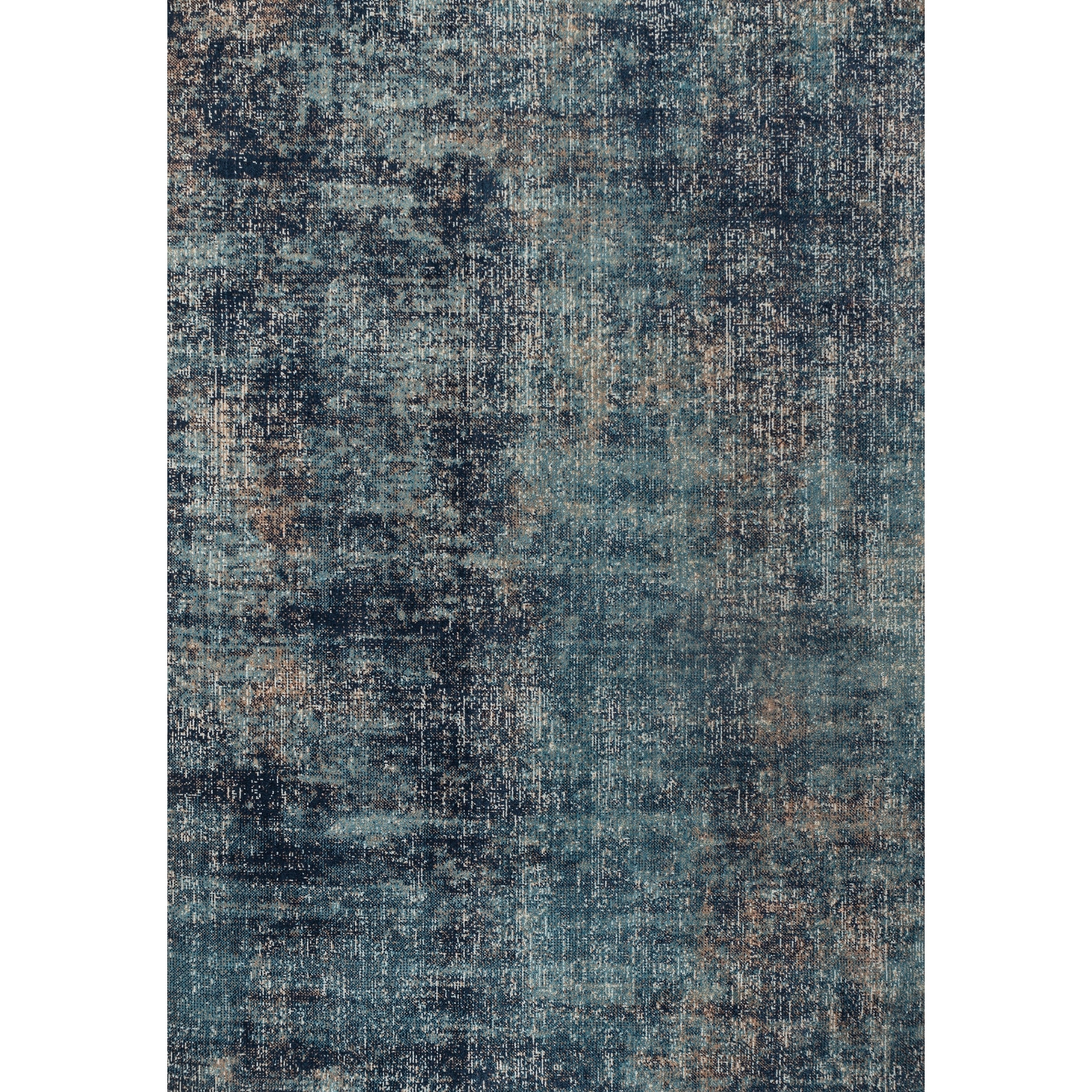 Trellis Navy Blue Abstract Indoor/Outdoor Rug 5'3